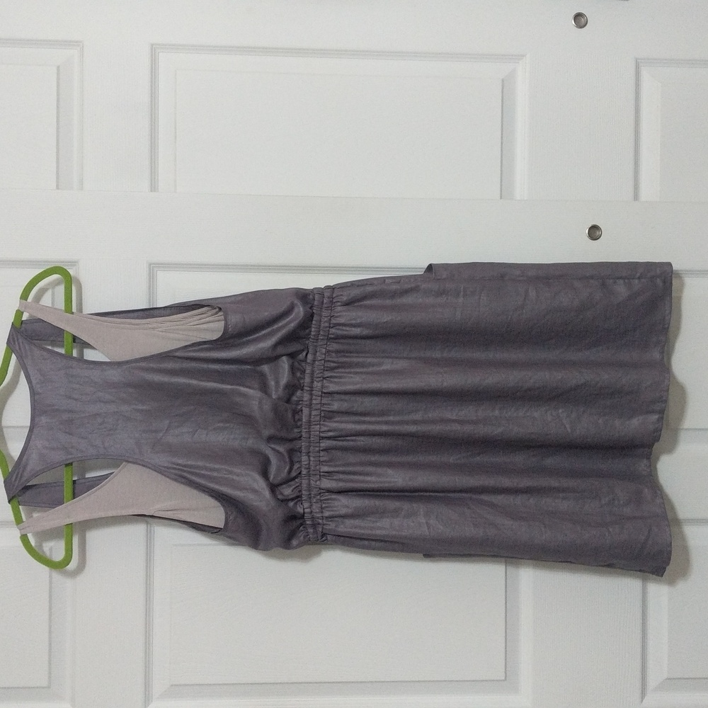 BCBGeneration Layered Tank Drawstring Dress. Size: Large - Picture 6 of 9